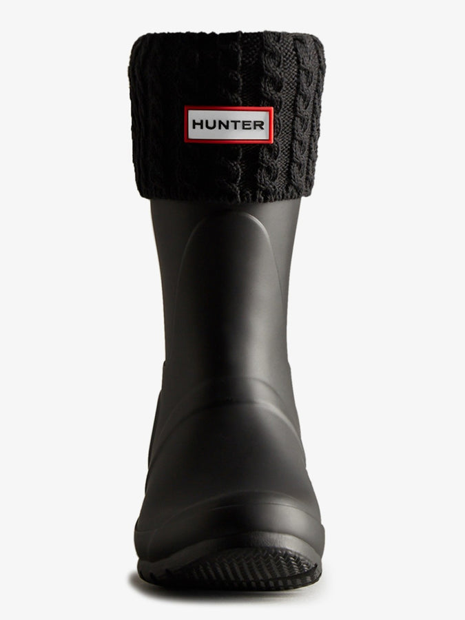 Hunter Recycled Mini Cable Short Boot Socks | BLACK