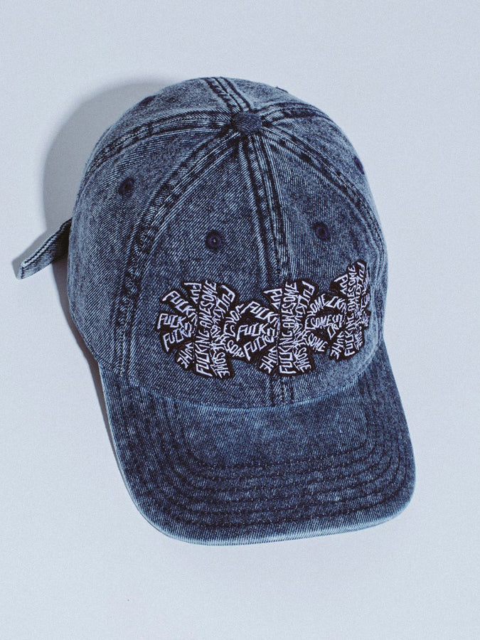 Fucking Awesome Three Spiral Washed Denim 6 Panel Strapback Hat | DENIM