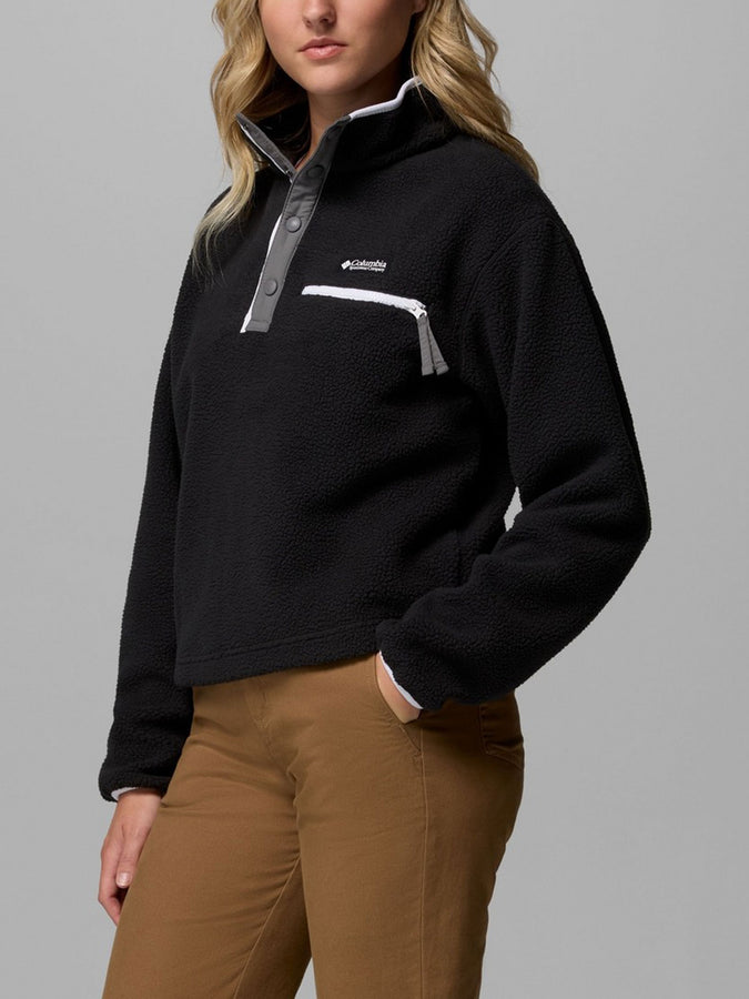 Columbia Helvetia II Cropped 1/2 Snap Fleece Jacket Fall 2026 | BLACK (013)