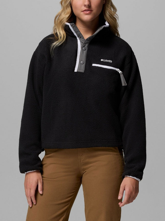 Columbia Helvetia II Cropped 1/2 Snap Fleece Jacket Fall 2026 | BLACK (013)