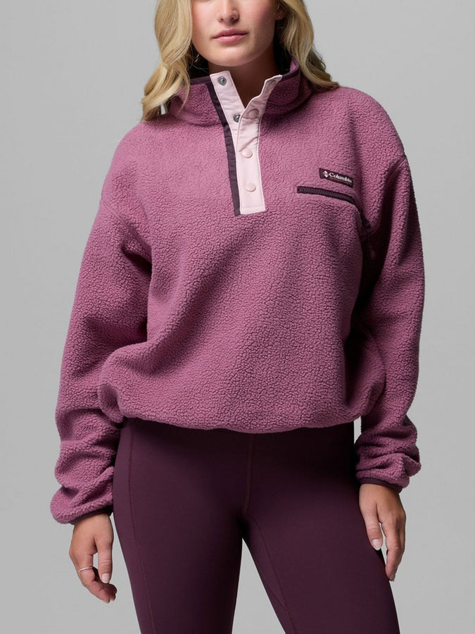 Columbia Helvetia II Cropped 1/2 Snap Fleece Jacket Fall 2026 | ANTQ MAUVE/MNRL PNK/MNVT (552)