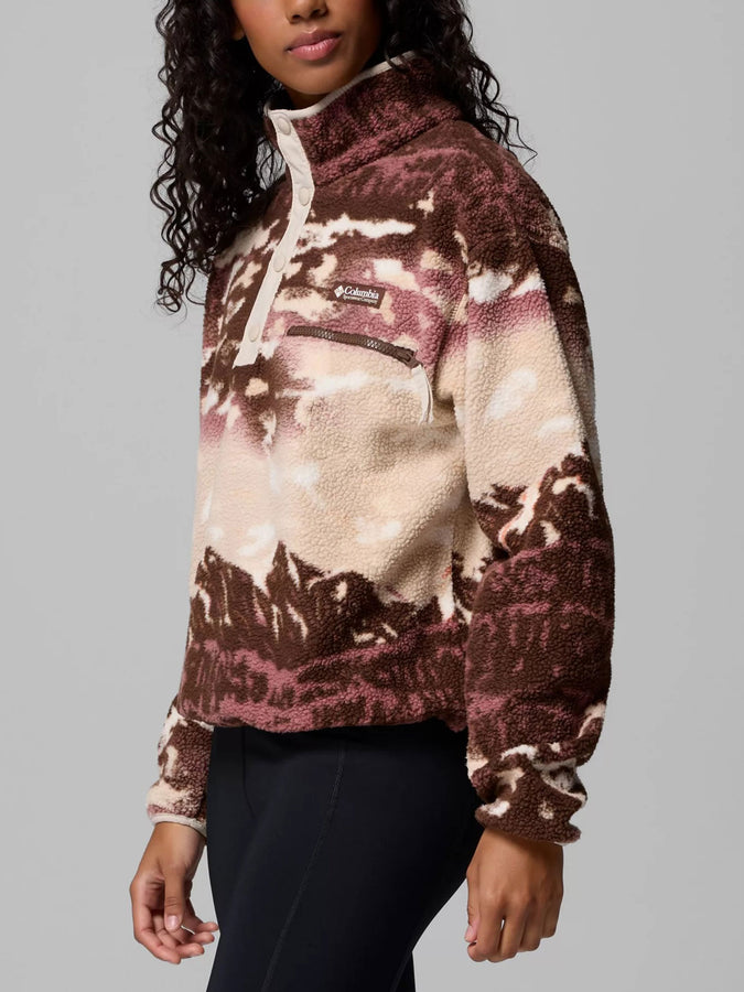 Columbia Helvetia II Cropped 1/2 Snap Polar Vest Fall 2025 | TOBACCO STRS/DARK STONE (256)