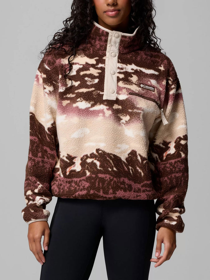 Columbia Helvetia II Cropped 1/2 Snap Polar Vest Fall 2025 | TOBACCO STRS/DARK STONE (256)