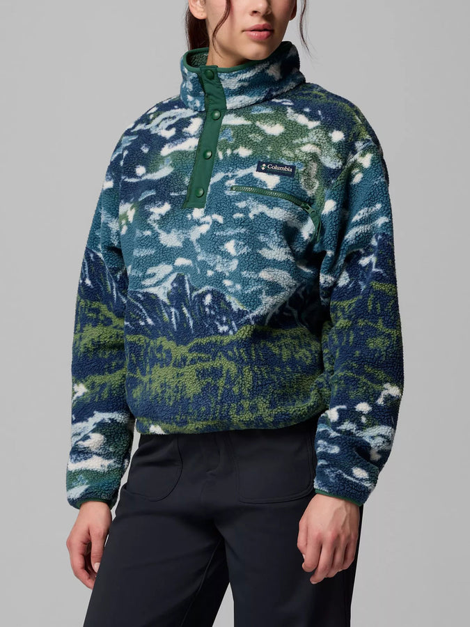 Columbia Helvetia II Cropped 1/2 Snap Polar Vest Fall 2025 | EVERBLUE STRS/RAIN FRST (492)