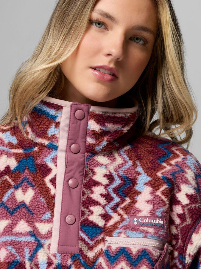Columbia Helvetia II Printed Cropped Fleece Jacket Fall 2026 | ANTIQUE MAUVE GEOMIX (555)