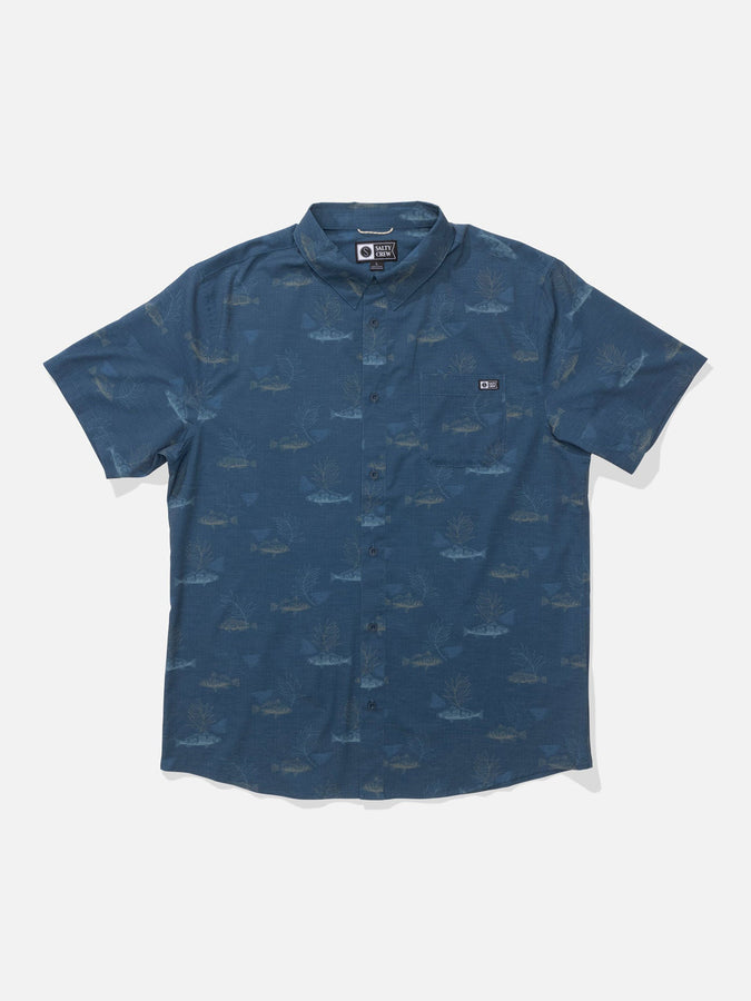 Salty Crew Breezer Perf Short Sleeve Buttondown Shirt Summer 2026 | NAVY