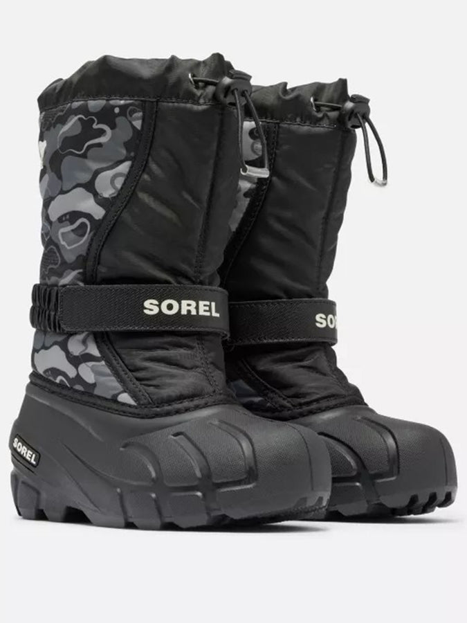 Sorel Flurry Print Black/Quarry Boots Winter 2025 | BLACK/QUARRY (012)