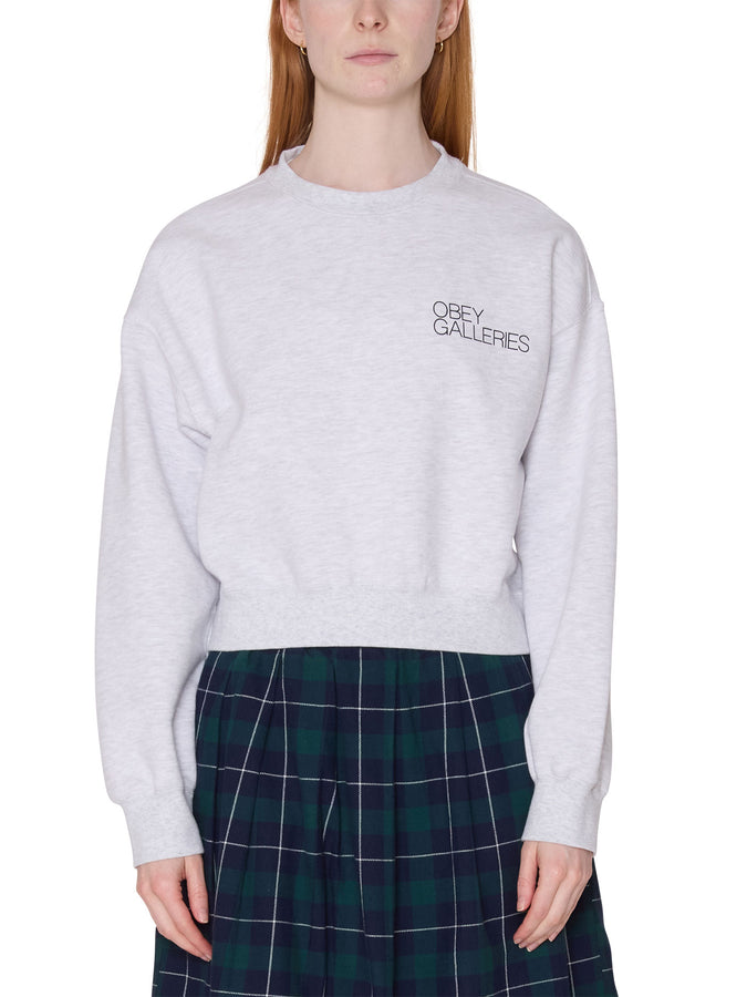 Obey Galleries Cropped Crewneck Sweatshirt Spring 2026 | BLACK (BLK)
