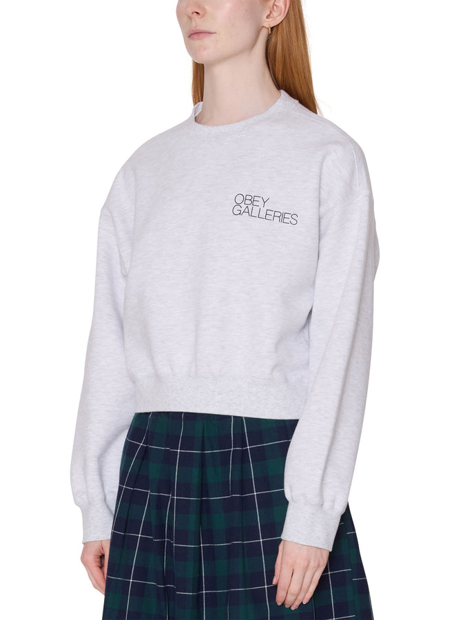 Obey Galleries Cropped Crewneck Sweatshirt Spring 2026 | BLACK (BLK)