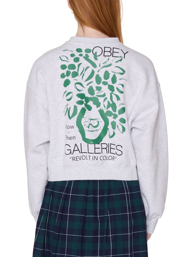 Obey Galleries Cropped Crewneck Sweatshirt Spring 2026 | BLACK (BLK)