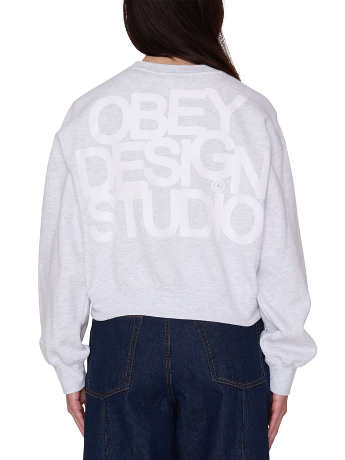 Obey Design Studio Cropped Crewneck Sweatshirt Fall 2026 | ASH HEATHER GREY (AHG)