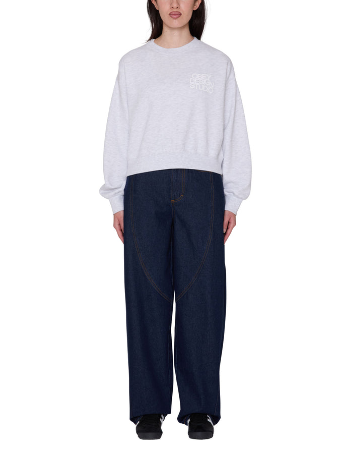 Obey Design Studio Cropped Crewneck Sweatshirt Fall 2026 | ASH HEATHER GREY (AHG)