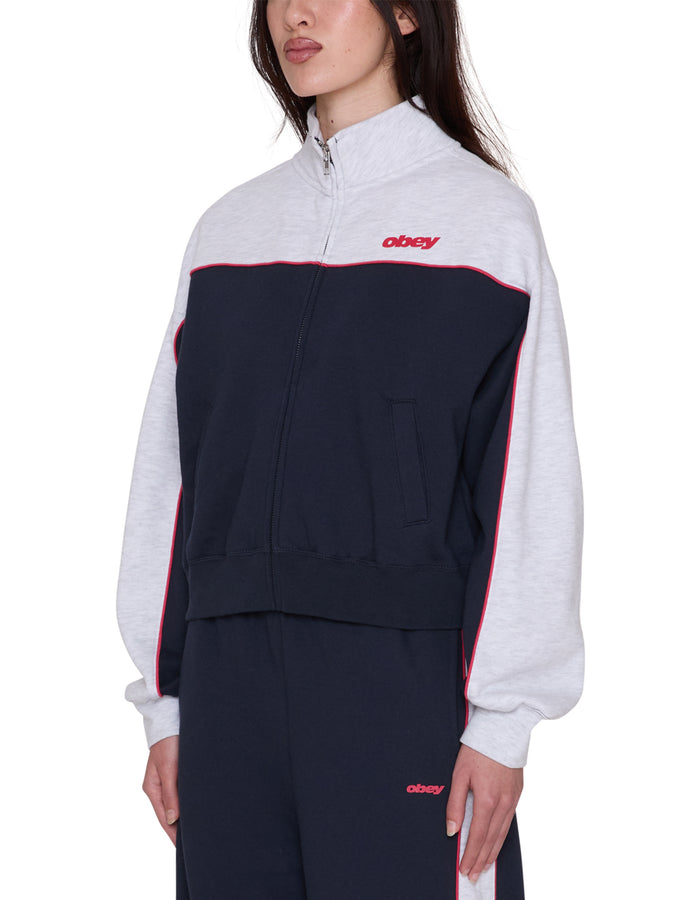 Obey Zeno Mock Neck Zip Sweatshirt Fall 2026 | DARK NAVY MULTI (DNV)
