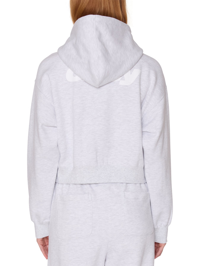 Obey Zip League Cropped Hoodie Spring 2026 | ASH HEATHER GREY (AHG)