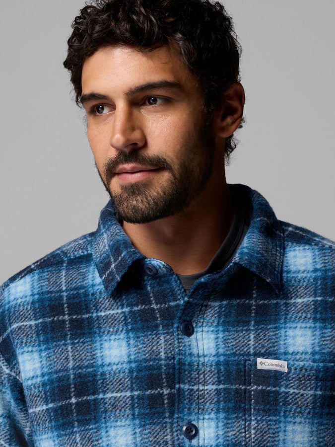 Columbia Hunter Arch Shacket L/S Buttondown Shirt Fall 2026 | COLLEGIATE NVY TRACK PLD (465)