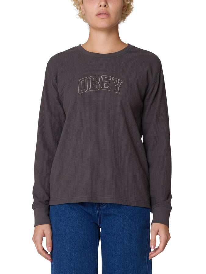 Obey Collegiate Thermal Long Sleeve T-Shirt Fall 2025 | CHARCOAL (CHA)