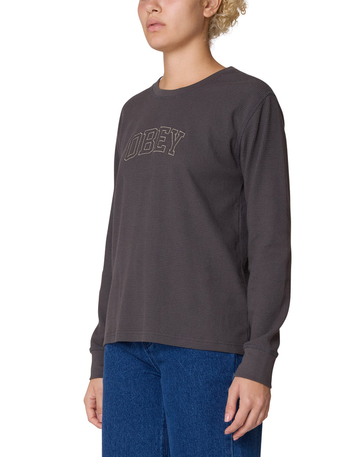 Obey Collegiate Thermal Long Sleeve T-Shirt Fall 2025 | CHARCOAL (CHA)
