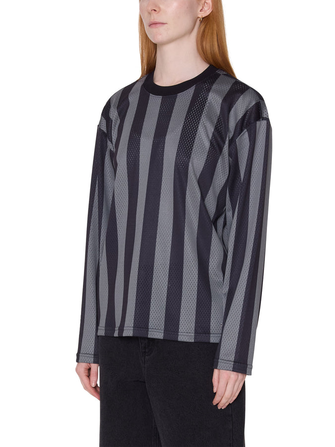 Obey Bounds Mesh Stripe Long Sleeve T-Shirt Spring 2026 | BLACK MULTI (BKM)