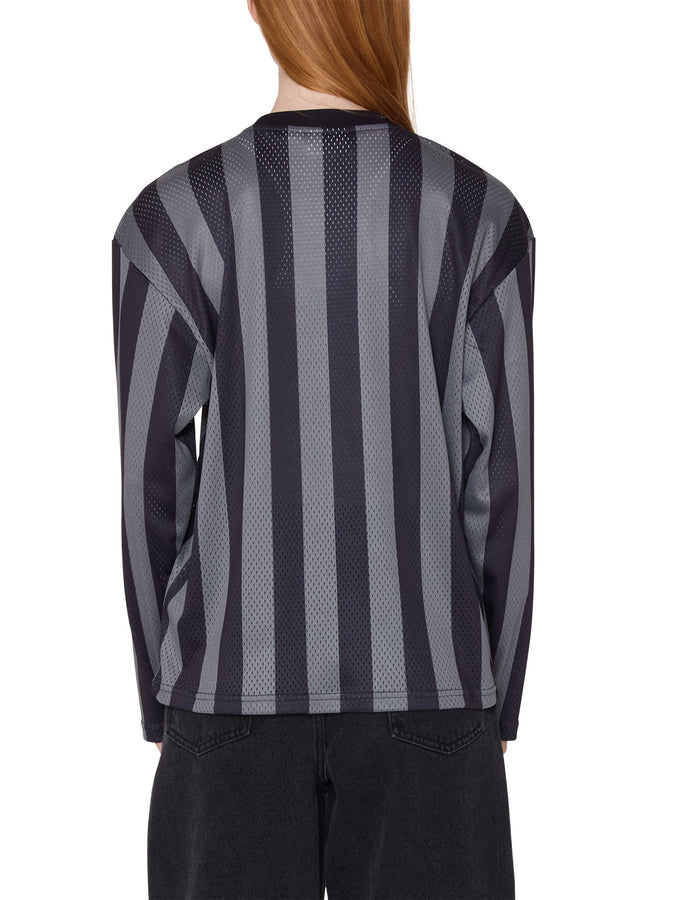 Obey Bounds Mesh Stripe Long Sleeve T-Shirt Spring 2026 | BLACK MULTI (BKM)