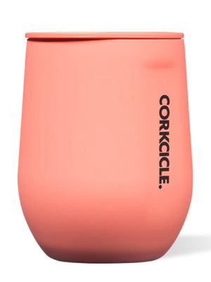 Corkcicle Neon Lights Stemless 12oz Coral Cup