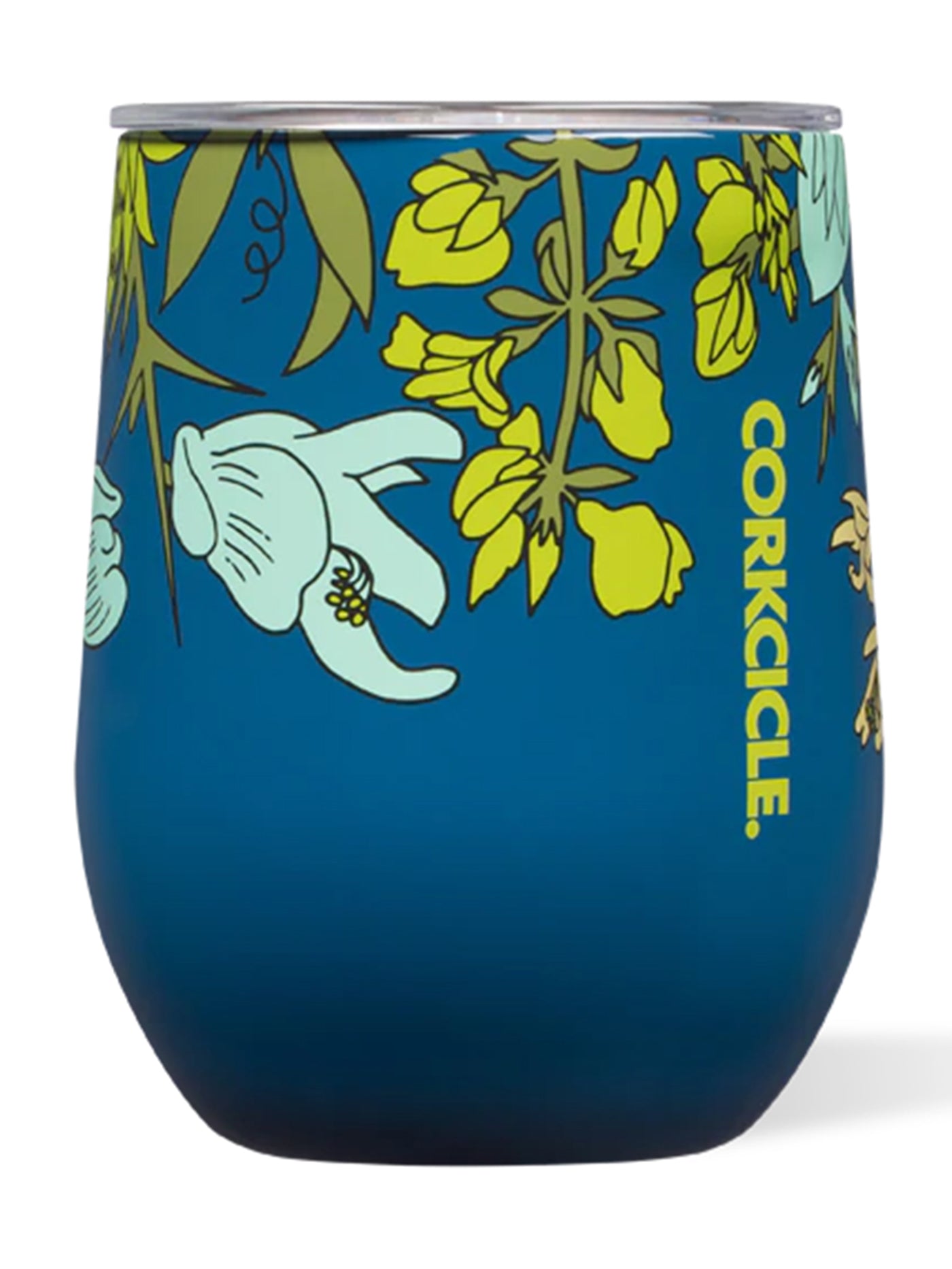Corkcicle Wildflower Stemless 12oz Blue Cup