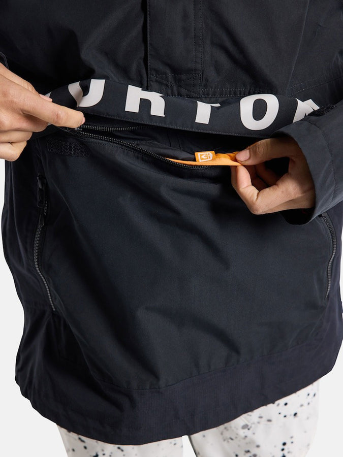 Burton Frostner Anorak Jacket 2025 | TRUE BLK/STOUT WHT (001)