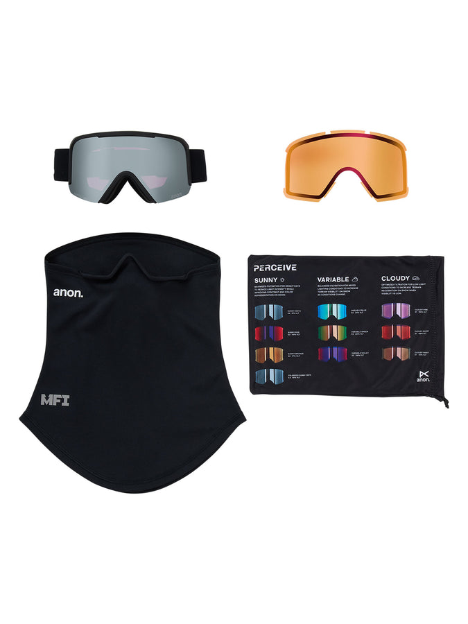 Anon Nesa Smoke/Sunny Onyx + Cloudy + MFI Face Mask Goggle | SMOKE/PRCV SUNNY ONYX (Z55)
