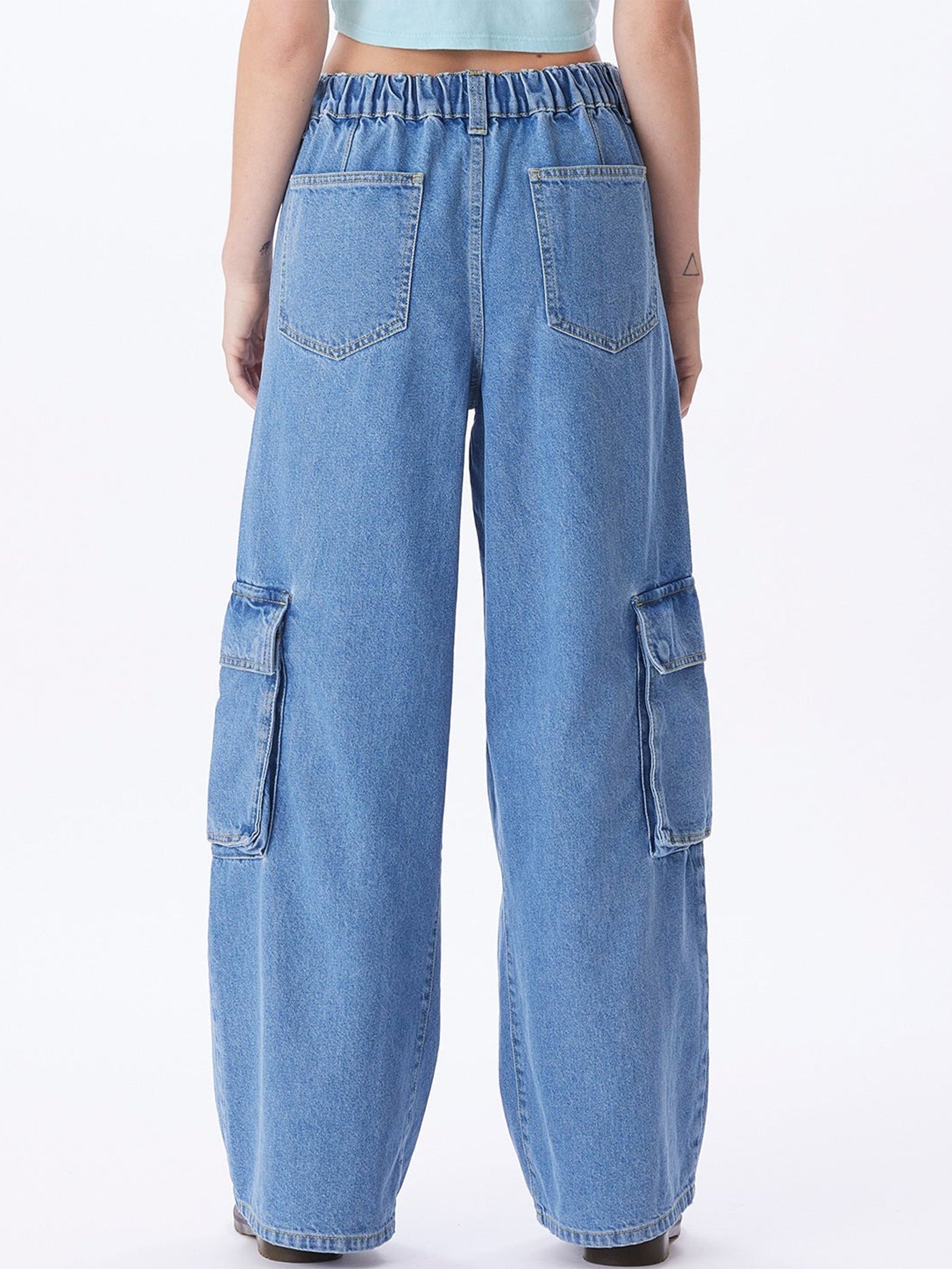 Soft Surroundings Jeans  Womens Witley Denim Cargo Pants Denim Blue •  Bouche B