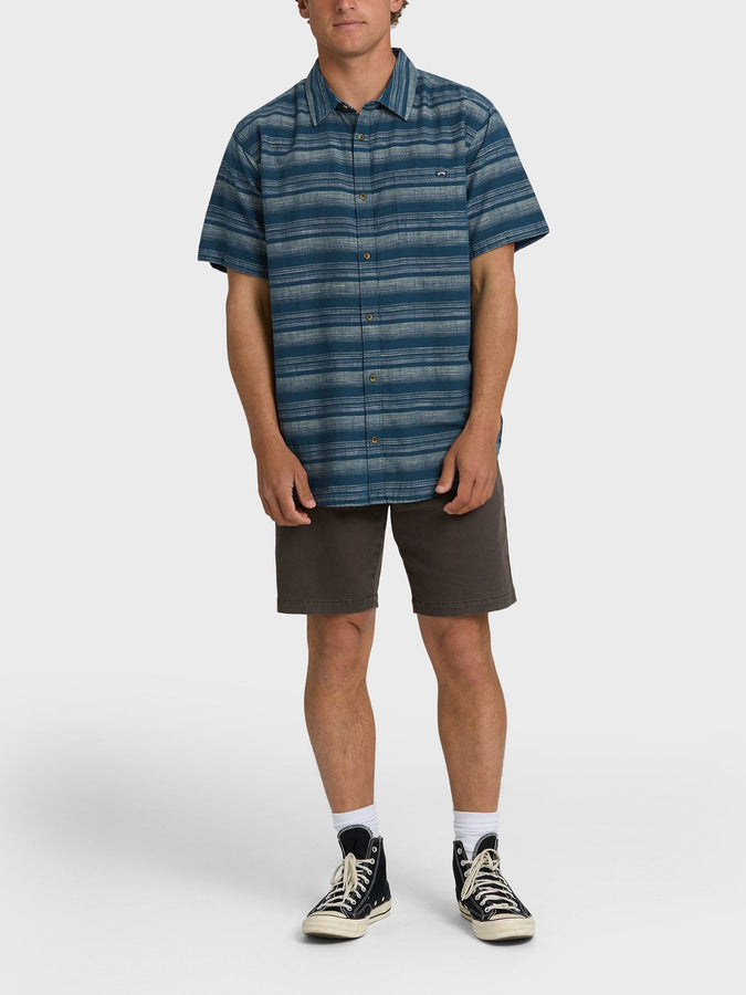 Billabong All Day Stripe S/S Buttondown Shirt Spring 2026 | DARK DENIM (DKD)