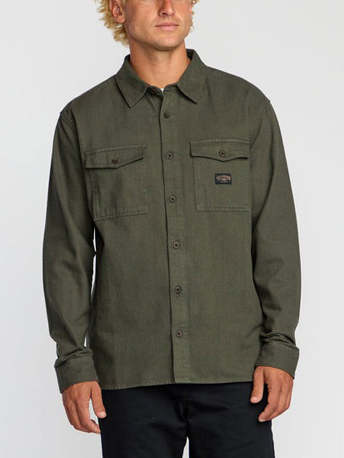 Billabong Bong Day Long Sleeve Buttondown Shirt Fall 2025 | DARK MILITARY (DMI)