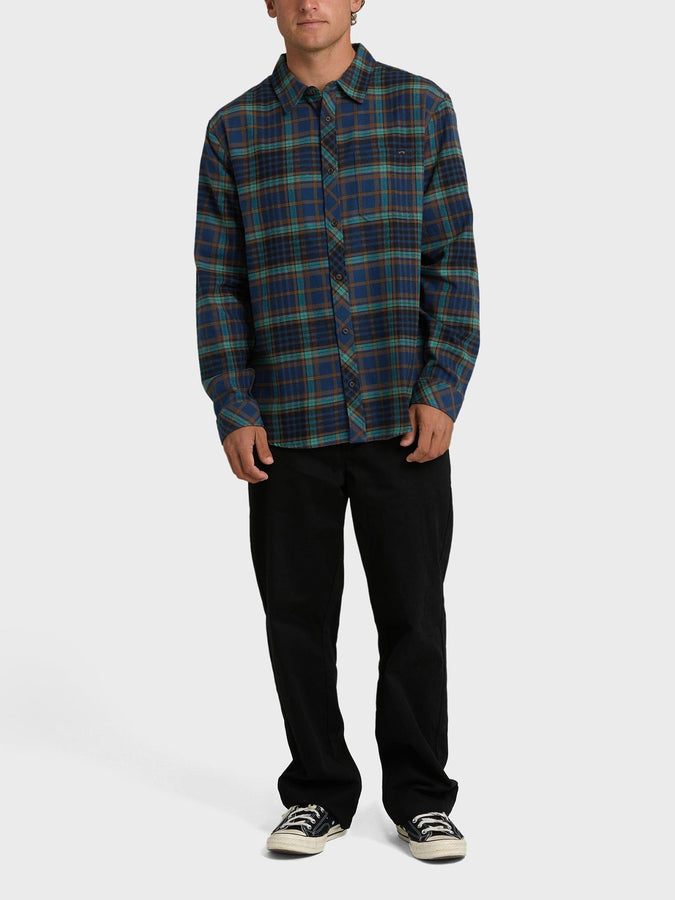 Billabong Coastline Flannel L/S Buttondown Shirt Spring 2026 | DARK DENIM (DKD)