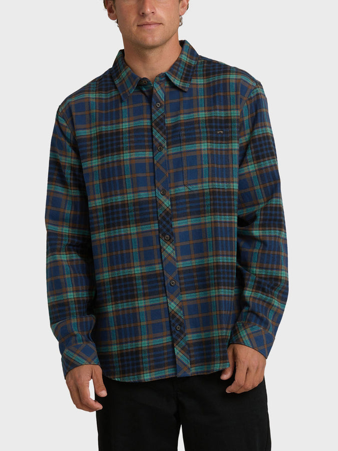 Billabong Coastline Flannel L/S Buttondown Shirt Spring 2026 | DARK DENIM (DKD)