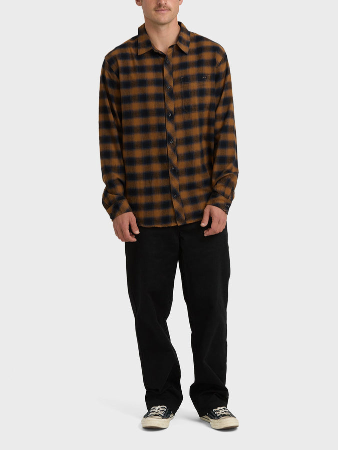 Billabong Coastline Flannel Buttondown Shirt Holiday 2025 | TOBACCO (TOB)