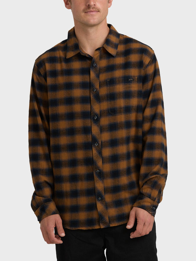 Billabong Coastline Flannel Buttondown Shirt Holiday 2025 | TOBACCO (TOB)