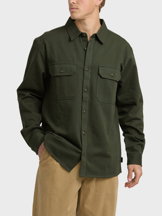 Billabong Fort Garage L/S Buttondown Shirt Holiday 2025 | OLIVE (OLV)