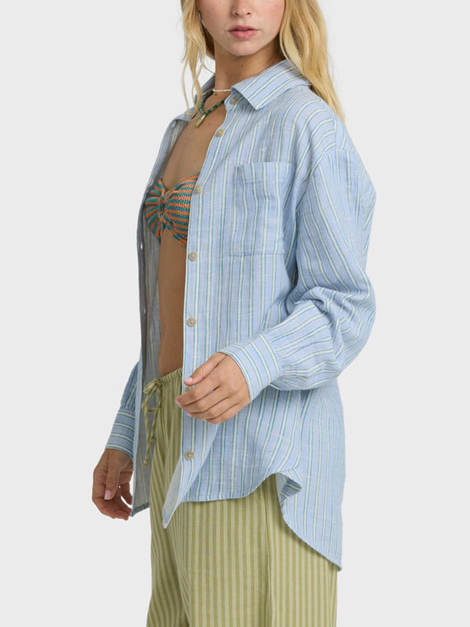 Billabong Wanderer Print L/S Buttondown Shirt Spring 2026 | TWILIGHT BLUE (TWB1)