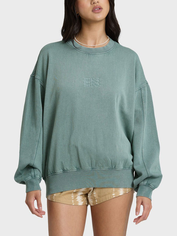Billabong Bleached Out Kendal Crewneck Sweatshirt Spring 2026 | BLUE MIST (BMT)