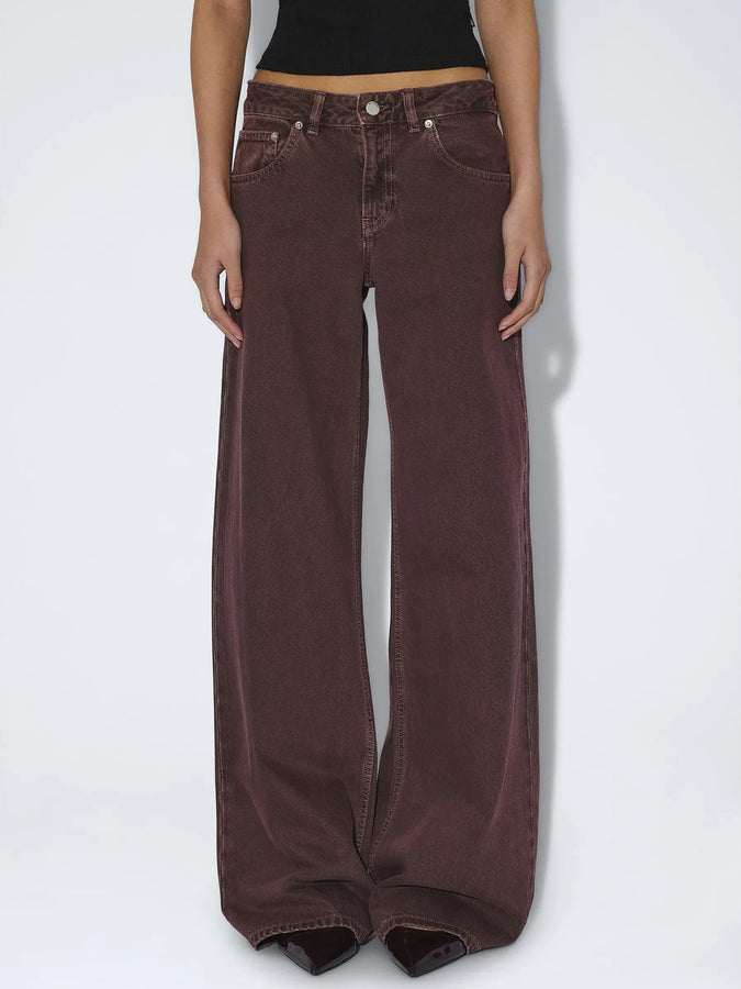 Dr. Denim Rhue Low Wide Washed Aubergine Jeans Fall 2026 | WASHED AUBERGINE (U78)