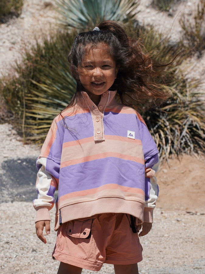 Two Stoked Kids Golden Hour Long Sleeve Polo (Kids 4-11) Fall 2026 | MULTI