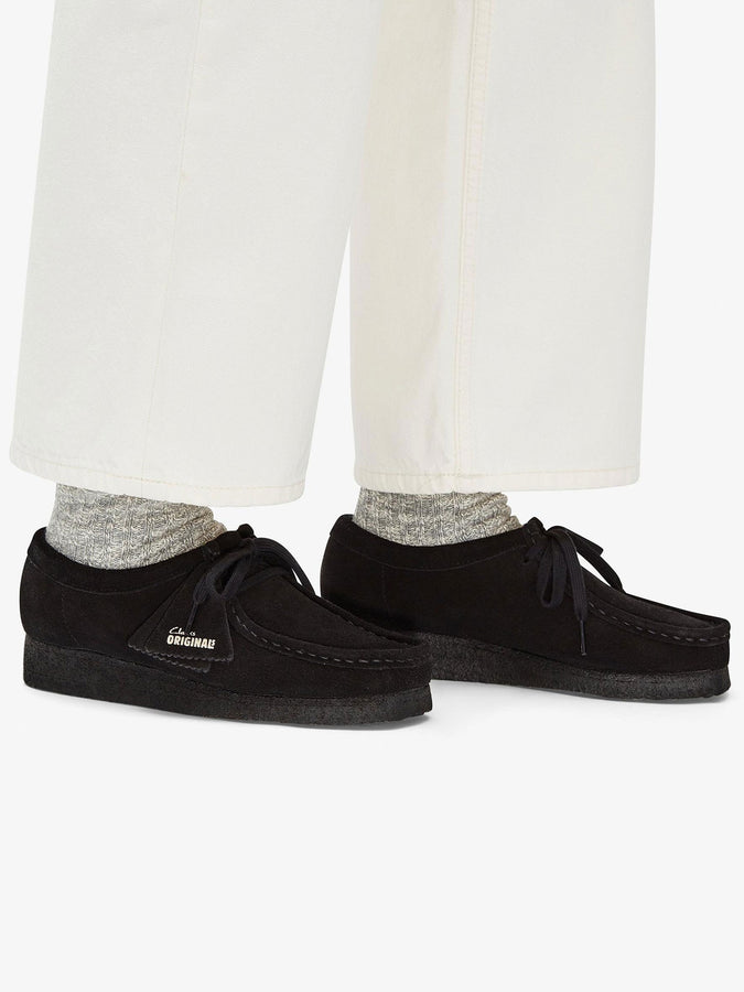 Clarks Wallabee Black Suede Shoes | BLACK SUEDE