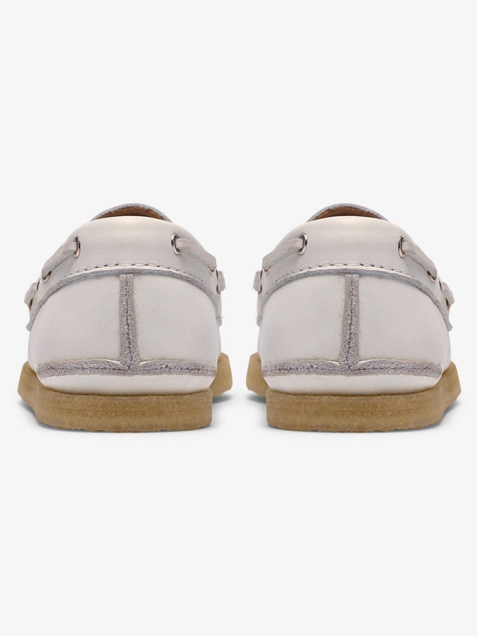Clarks Godney Boat White Grain Leather Shoes Spring 2026 | WHITE GRAIN LEATHER