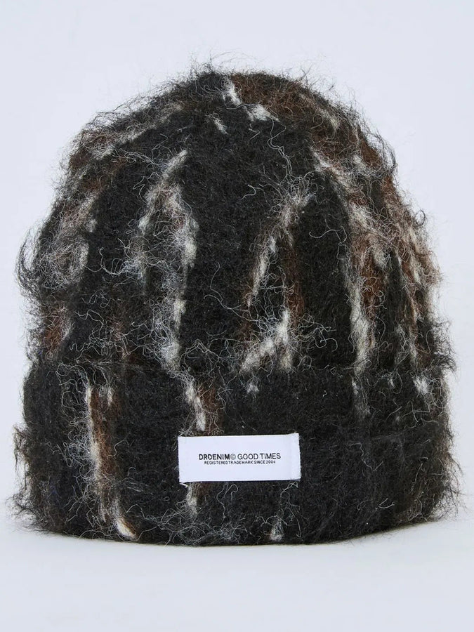 Dr. Denim Kiwa Beanie | BLACK OFF WHITE SCRIBBLE (BR2)