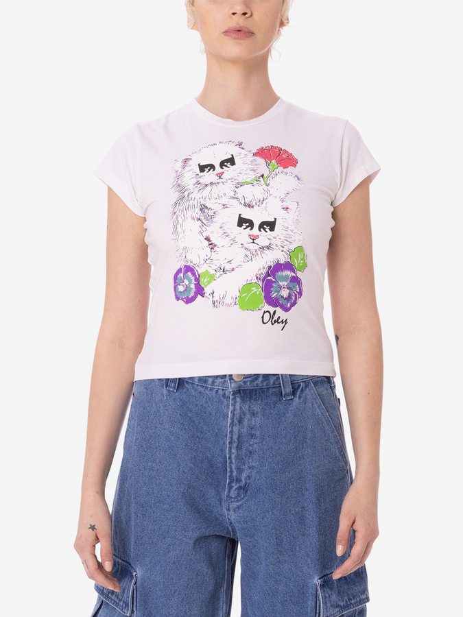 Obey Summer 2024 Obey Carnation Kittens T-Shirt | WHITE (WHT) 