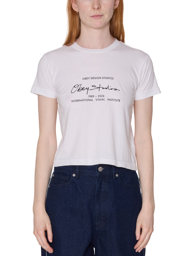 Obey Design Studio Script T-Shirt Summer 2026 | WHITE (WHT)