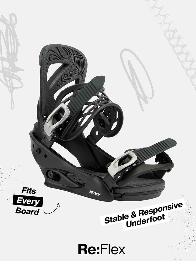 Burton Scribe Reflex Snowboard Bindings 2027 | BLACK (A02)