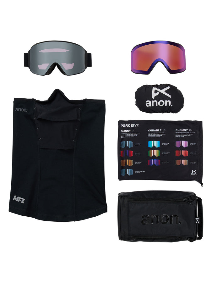 Anon M4 Cylindrical Smoke/Prcve Onyx + MFI Face Mask Goggle | SMOKE/PRCV SUNNY ONYX (Z55)
