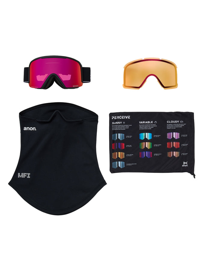 Anon Nesa Blk/Prcv Red + Prcv Burst + MFI Face Mask Goggle | BLACK/PRCV SUNNY RED (Z58)