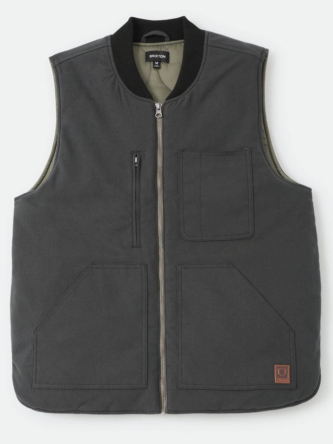 Brixton Builders Abraham Reversible Vest Fall 2026 | BLACK/OLIVE SURPLUS