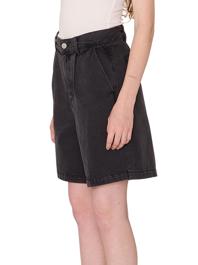 Obey Eli II Denim Pleated Shorts Spring 2026 | BLACK ASH (BAH)