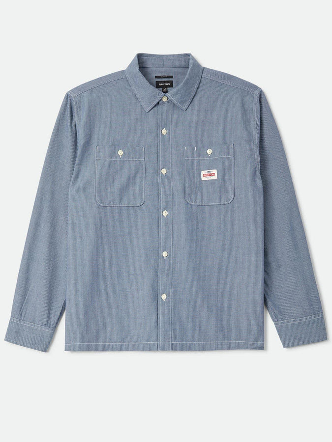 Brixton Trademark Blue Chambray Micro Stripe L/S Buttondown Shirt Fall 2026 | BLUE CHAMBRAY MICRO STRIPE